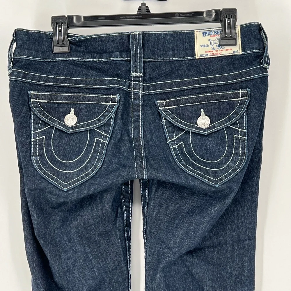TRUE RELIGION NWOT‎ STRAIGHT LEG DARK BLUE JEANS COMFY STRETCH